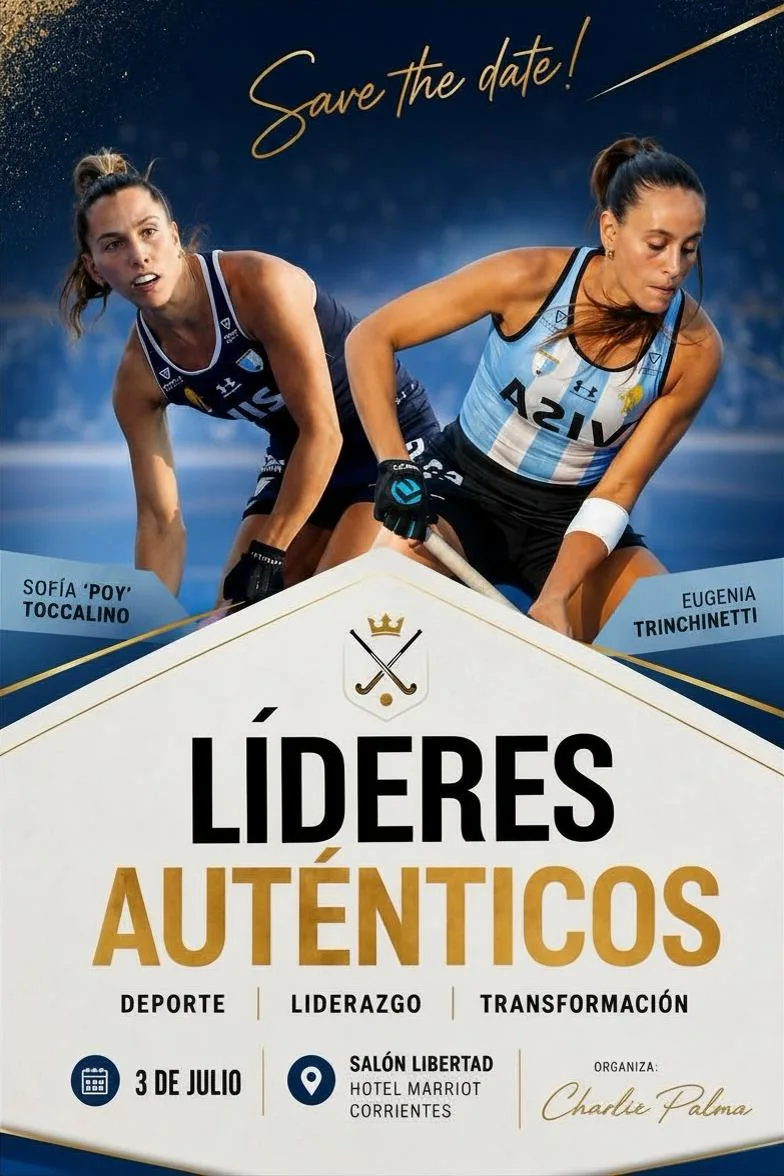 Flyer de la edición de hockey con Sofía Toccalino y Eugenia Trinchinetti